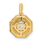 14K Two-Tone Lab Grown VS/SI FGH Dia Geometric Halo Pendant - Image 3
