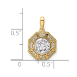 14K Two-Tone Lab Grown VS/SI FGH Dia Geometric Halo Pendant - Image 4