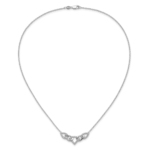 14K White Gold Lab Grown VS/SI FGH Dia Linked Teardrop Necklace - Image 4