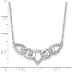 14K White Gold Lab Grown VS/SI FGH Dia Linked Teardrop Necklace - Image 5