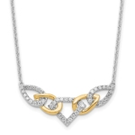 14K Two-Tone Lab Grown VS/SI FGH Dia Linked Teardrop Necklace