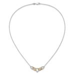 14K Two-Tone Lab Grown VS/SI FGH Dia Linked Teardrop Necklace - Image 4