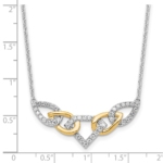 14K Two-Tone Lab Grown VS/SI FGH Dia Linked Teardrop Necklace - Image 5