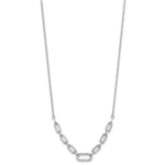 14K White Gold Lab Grown VS/SI FGH Dia Fancy Link Necklace - Image 2