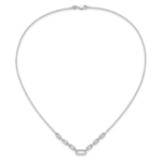 14K White Gold Lab Grown VS/SI FGH Dia Fancy Link Necklace - Image 4