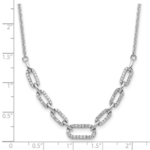 14K White Gold Lab Grown VS/SI FGH Dia Fancy Link Necklace - Image 5