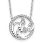 14K White Gold Lab Grown VS/SI FGH Dia Fancy Design Necklace