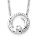 14K White Gold Lab Grown VS/SI FGH Dia Fancy Swirl Design Necklace
