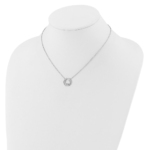 14K White Gold Lab Grown VS/SI FGH Dia Fancy Swirl Design Necklace - Image 3