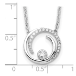 14K White Gold Lab Grown VS/SI FGH Dia Fancy Swirl Design Necklace - Image 5