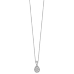 14K White Gold Lab Grown VS/SI FGH Dia Teardrop Pendant Necklace - Image 2