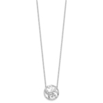 14K White Gold Lab Grown VS/SI FGH Dia Floral Circle Necklace - Image 2