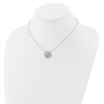 14K White Gold Lab Grown VS/SI FGH Dia Floral Circle Necklace - Image 3