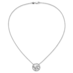 14K White Gold Lab Grown VS/SI FGH Dia Floral Circle Necklace - Image 4