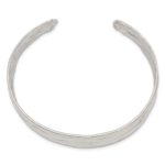 Sterling Silver Rhod-plated Plain 6mm Hammered Bands Bangle - Image 2
