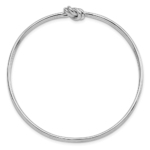 Sterling Silver Rhodium-plated Polished Knot Slip on Bangle - Image 2