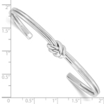 Sterling Silver Rhodium-plated Polished Knot Cuff Bangle - Image 3