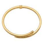 Sterling Silver Gold-tone Polished Bypass Hinged Bangle - Image 3
