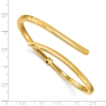 Sterling Silver Gold-tone Polished Bypass Hinged Bangle - Image 2