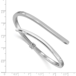 Sterling Silver Rhodium-plated Polished Bypass Hinged Bangle - Image 3