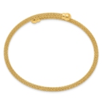 Sterling Silver Gold-tone Textured Flexible Bangle - Image 2