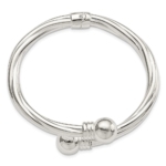 Sterling Silver Polished Twist Patterned Hinged Bangle - Image 2