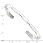 Sterling Silver Polished 5mm Cuff Bangle - Image 3