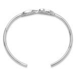 Sterling Silver Rhodium-plated Heart Infinity Symbol Cuff Bangle - Image 2