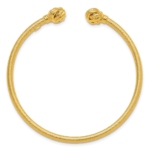 Sterling Silver Gold-tone Textured Love Knot Cuff Bangle - Image 2