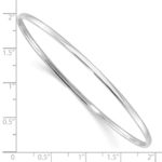 Sterling Silver Rhodium-plated Polished 2.40mm Slip on Bangle - Image 3