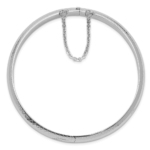 Sterling Silver Rhodium-plated 7mm Fancy Hinged Bangle Bracelet - Image 2