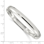 Sterling Silver 7mm Solid Polished Plain Slip-On Bangle Bracelet - Image 3