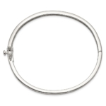 Sterling Silver Rhodium-plated Clear CZ Oval Hinged Bangle Bracelet - Image 2