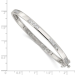 Sterling Silver Rhodium-plated Clear CZ Oval Hinged Bangle Bracelet - Image 3