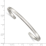 Sterling Silver 4mm Cuff Bangle - Image 3