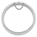 Sterling Silver Rhodium-plated D/C 20mm Hinged Bangle Bracelet - Image 2