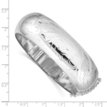 Sterling Silver Rhodium-plated D/C 20mm Hinged Bangle Bracelet - Image 3