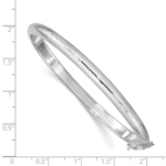 Sterling Silver Rhodium-plated 5mm D/C Hinged Bangle Bracelet - Image 3