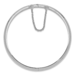 Sterling Silver Rhodium-plated 5mm w/Chain Hinged Bangle - Image 2