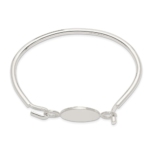 Sterling Silver Bangle w/Round ID Plate Bracelet - Image 2