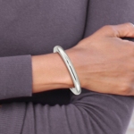 Sterling Silver 8mm Slip-on Tube Bangle - Image 4