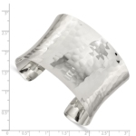 Sterling Silver 39.5mm Hammered Cuff Bangle - Image 3