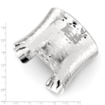 Sterling Silver 49.5mm Hammered Cuff Bangle - Image 3