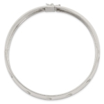 Sterling Silver Polished D/C and Textured Adjustable Bangle - Image 2
