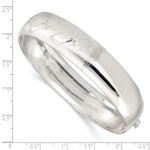 Sterling Silver Polished D/C and Textured Adjustable Bangle - Image 3