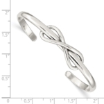 Sterling Silver Polished Infinity Cuff Bangle - Image 3