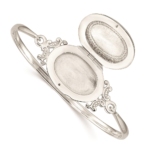 Sterling Silver 26mm Oval Locket Bangle - Image 3