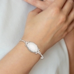 Sterling Silver 26mm Oval Locket Bangle - Image 5
