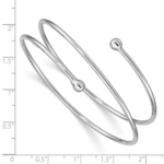 Sterling Silver Rhodium-plated Flexible Wrap Bangle - Image 3