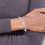 Sterling Silver Polished Shell Bangle - Image 4